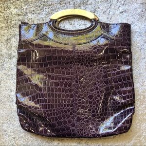 Vintage NY&C Plum Croc Embossed Bag